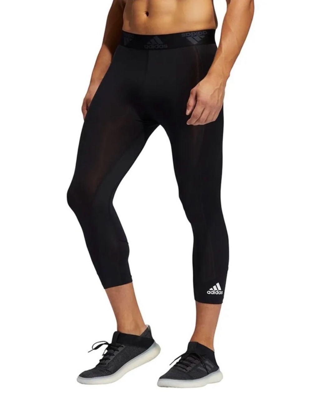 adidas Black 3/4 Length Techfit Training Compression Leggings Small Excellent